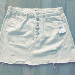 Denim distressed skirt